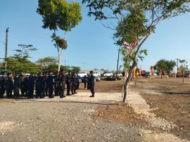 Kalurahan Wunung mengikuti Upacara Penurunan Bendera Peringatan Hari Kemerdekaan Indonesia